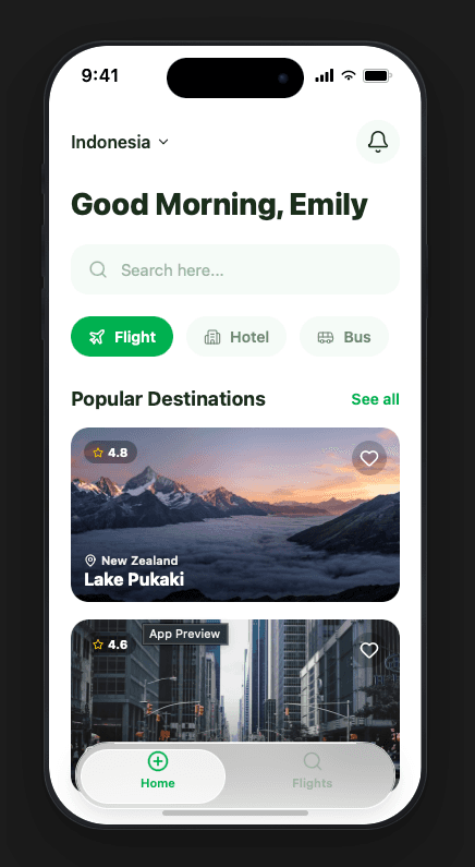 Travel App preview