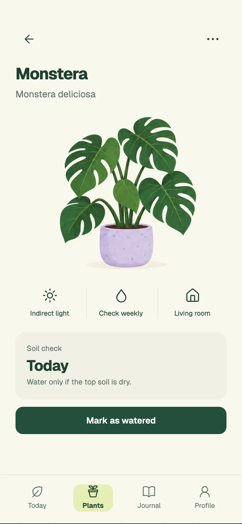 Playful Sprout: Plant detail screen