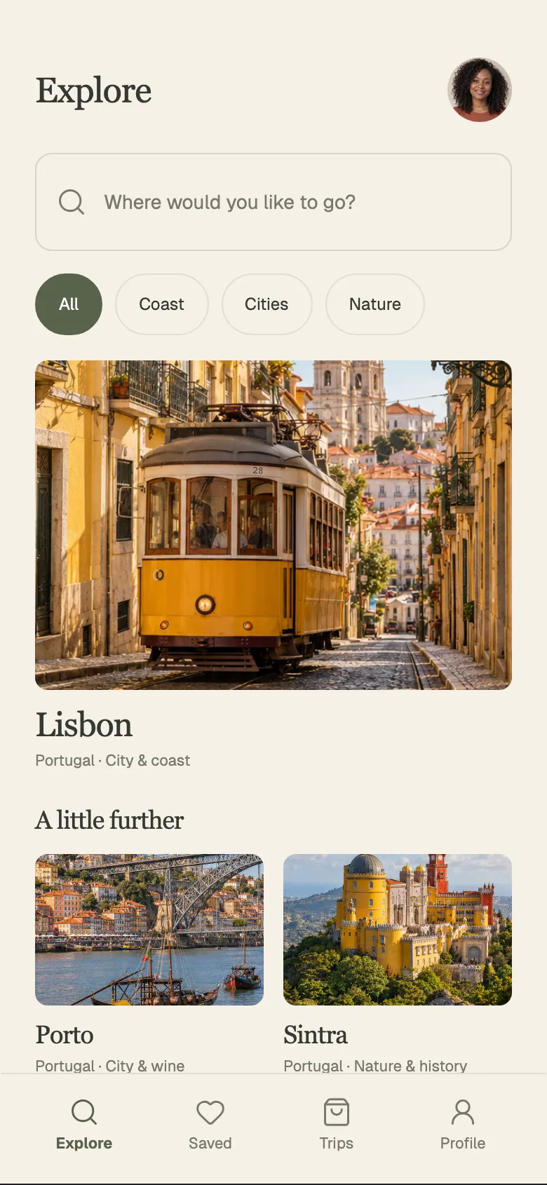 Warm Sand Travel: Explore screen